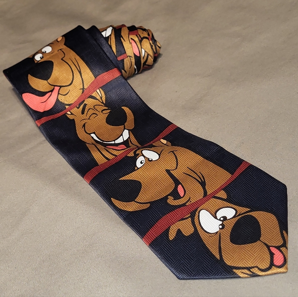 Vintage 90s Scooby Doo neck tie Silly Faces 1998 vtg